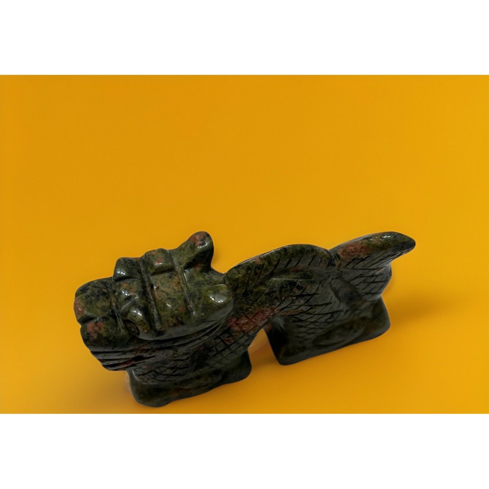 Unakite Feng Shui Stone Carved Animal Natural‎ Rock Mineral Carving Green Pink